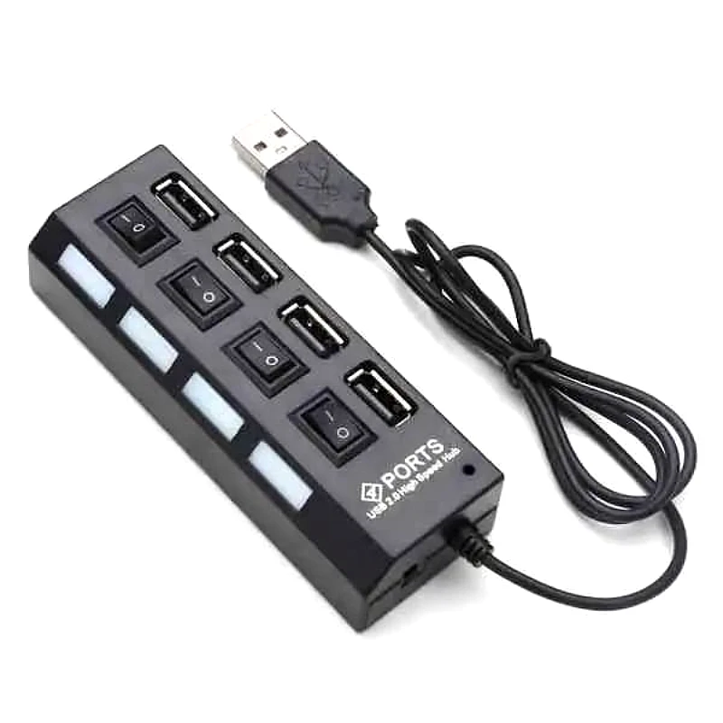 4 Port USB 2.0 Hub with Individual Switches - Product Image