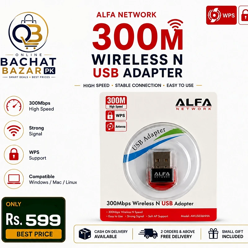 ALFA 300Mbps Wireless N USB Adapter - Product Image