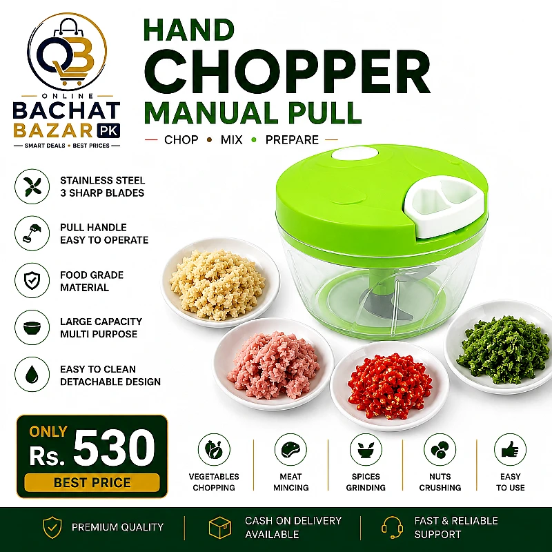 Manual Pull Hand Chopper 3 Blade - Product Image