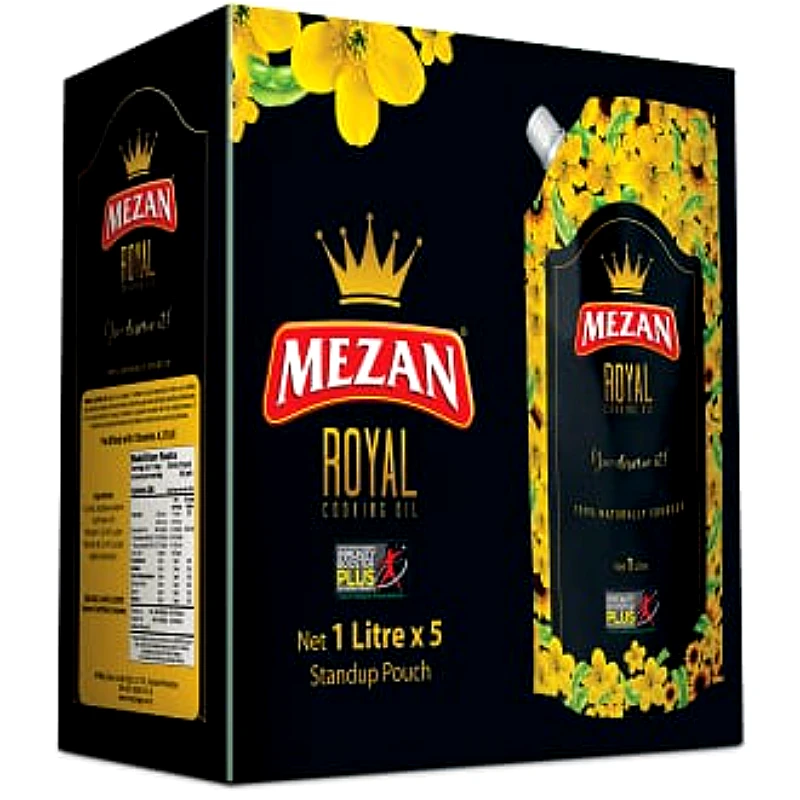 Mezan Royal Cooking Oil 1 Litre × 5 - Product Image