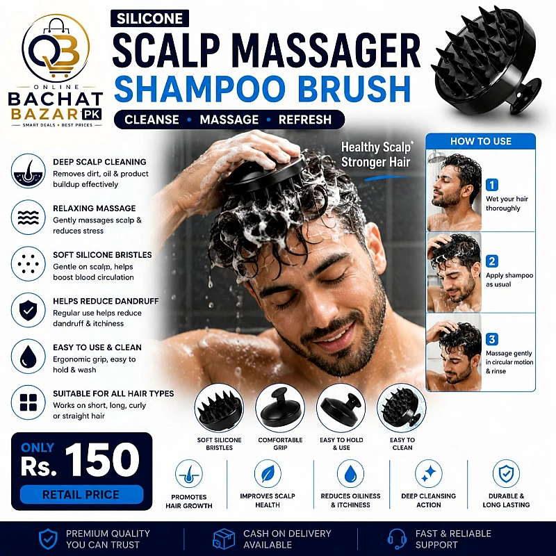 Silicone Scalp Massager Shampoo Brush - Product Image